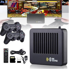 HOPASRISEE Retrowave G11 Pro, 2026 Upgrade G11 Pro Console with Four Wireless Dual Controllers, 4K Retro Game Console, Plug & Play, Experience Childhood (256G-100000, 2 Game Controller)