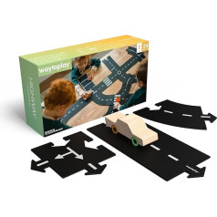 Waytoplay Highway - Гибкая игрушечная дорога, 24 детали с машиной, играйте со своими машинами в помещении и на улице Сделано в Нидерландах