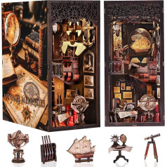 CRESYMME Набор для книжного уголка, DIY миниатюрный дом для кукол, украшение книжной полки для подростков и взрослых (капитаны и компасы)