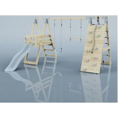 Деревянный скалодром PolarPlay Крокодил в синем цвете