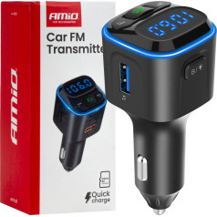 Автомобильный fm передатчик microsd 1×usb-a 2×usb-c 12v 24v -04651