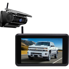 Беспроводная солнечная камера заднего хода, 9600 мАч магнитная камера заднего хода радио, 5 дюймов беспроводной комплект камеры заднего хода