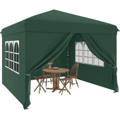 YITAHOME 3 x 3 m Pop Up Gazebo with 4 Side Panels, Foldable Garden Tent, Party Tent, Camping Gazebo, Anti-UV50, Height Adjustable, for Outdoor, Wedding, Garden, Camping, Party, Light Green Improved