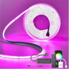 WiFi 10 м COB RGB светодиодная лента Fairy Lights 576 LEDs/M 5760 LEDs 24 V Dimmable Malleable LED Light with Intelligent Remote Control, Band Light Strip Works with Google Home Assistant/Alexa