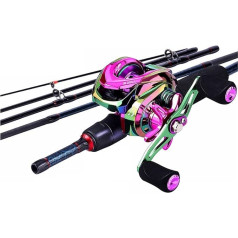 Panfish Angelrute 1,8 м - 2,4 м M Power Kohlefaser Baitcsting 5 Abschnitte Rute und 9+1BB Links- / Rechtshänder Wurfrolle Angeln Combos Set Baitcastrute
