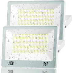 200W светодиодный прожектор, 2 Pack 20000LM светодиодный прожектор на открытом воздухе 6500K светодиодный прожектор IP67 водонепроницаемый наружное о