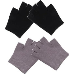 Ipetboom Feuchtigkeitsspendende Gelhandschuhe Für Trockene Hände Fingerlos 2 Paare Schwarz Und Grau Elastisch Für Hausarbeit Und Pflege Für Frauen