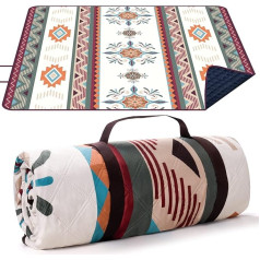 Одеяло для пикника Larutan Boho, 200 x 200 см, пляжное одеяло, без песка, портативный моющийся пляжный коврик, одеяло для сухого пляжа, барбекю, пикник