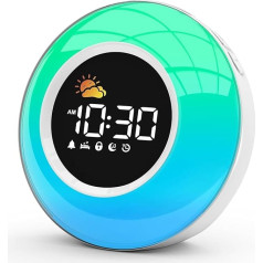 Цифровой будильник, детский будильник, тренажер для сна с ночной подсветкой, световой будильник с 12 белыми шумами, отбой и таймер 15/30/60/90 мин