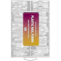 Nagelformen | 120 Stück halboffene Tips | 12 Größen, transparente wiederverwendbare künstliche Schablonen für Maniküre zu Hause oder im Schönheitssalon