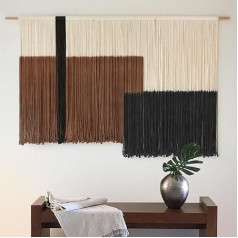 Flber Macrame Wall Hanging Large Dip Color Wall Art Boho Bedroom Decor