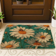 Коврик с рисунком цветка хризантемы, сине-зеленый цветок, коврик для входа весной и летом, для использования в помещении и на улице, резинов