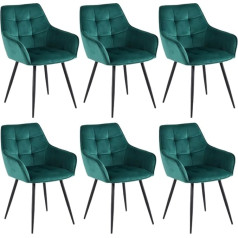 Colenis ® - Обеденные стулья Oriana - Комплект из 6 - Зеленый - Ткань из микрофибры - Промышленный