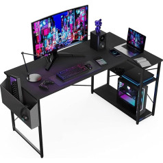 ‎Bexevue BEXEVUE L-Shaped Desk - 100 x 70 см Игровой стол с отделениями для хранения, реверсивный угловой стол для ПК, компьютерный стол, угловой игровой сто