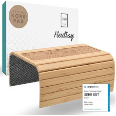 D&D Living ® Диванный поднос - Диванная полка гибкая для подлокотников с нескользящей пробковой подушкой | Поднос для дивана с 47 x 34 см Устойчивы