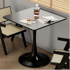 Aofure Современный квадратный стол-тюльпан черный обеденный стол середины века стол для отдыха с основанием для гостиной кухни кафе домашнег