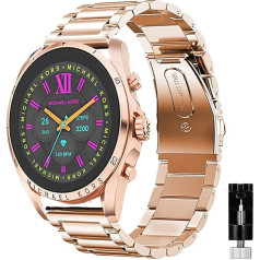 Giaogor браслет совместим с MK Gen 6 Bradshaw 2021, классический ремешок для часов из нержавеющей стали для Michael Kors Gen 6 Bradshaw Smartwatch (розовое золото)