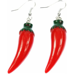 Чили Сальса Острый Перец Пепперони Перец Чили Красный Мексика Мини Серьги Блинг 4 см