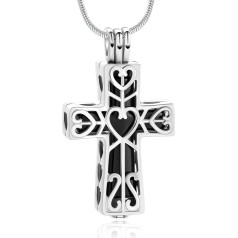 AIWENXI кремации урна ожерелье для праха для женщин мужчин крест цилиндр кремации ювелирные изделия для праха любимых людей мемориальные кул