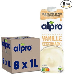 Соевый напиток Alpro со вкусом ванили - веганский и безмолочный - без лактозы - с высоким содержанием растительного белка и естественным низки
