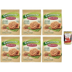 Цельнозерновое печенье Balocco Gemmole Biscotti Integrali Печенье из смеси пророщенных злаков и коричневого сахара 6 x 700 г + итальянская гурманская польпа 