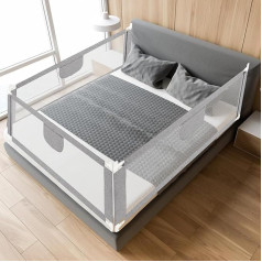 Ikodm Bed Rail, 200 см Кроватные ворота безопасности для детей, Детские кроватные ворота, Ворота безопасности для младенцев, малышей, серый