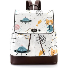 Universum Celestial Body Cat Personalised School Bag Book Bag for Teenagers, Multicoloured, 27x12.3x32cm, Backpack Backpack