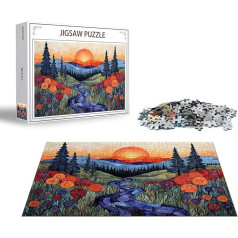 Пазл Пейзаж Пазл 1000 Кусочков Лодка Деревянный Пазл Взрослый, Премиум Качество Классический Деревянный Образовательная Игра, Классический