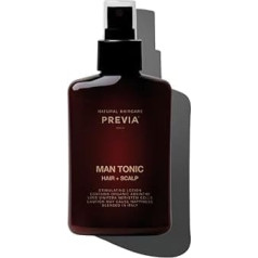Previa Man Tonic Hair + Scalp Stimulating Lotion Contains Organic Absinthe Vitis Venifera Meristem Cells Caution !!! Может вызвать счастье Смешано в Италии 150 мл