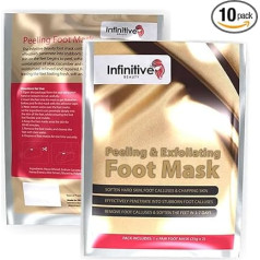 10 x Pairs Of Exfoliating Foot Mask Peeling Feet Masks Pair, Exfoliator, Exfo... by Infinitive Beauty