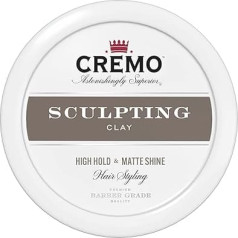 Cremo - Парикмахерская скульптурирующая глина для укладки волос для мужчин | высокая фиксация и матовый финиш | 113 г, белый