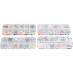 Halloween-Nagelkunst-Pailletten, 4 Box 3D-Kürbis-Schädel-Geist-Tonscheiben, Dekoration für Nagelstudio, Party, DIY-Handwerk