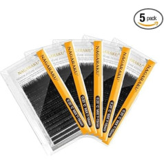 NAGARAKU Pack of 5 Наращивание ресниц Классический Индивидуальный 1:1 Ресницы Индивидуальные Ресницы Натуральные Полупостоянный Мягкие Ресницы А