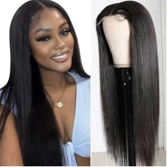 RXY Real Hair Wig HD Lace Front Wig Human Hair 4x4 Straight 180 Density Lace Closure Human Hair Wig with Baby Hair 18 Inches (46 cm)
