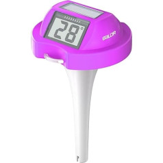 BALDR Термометр для бассейна плавающий легко читаемый цифровой термометр для бассейна на солнечных батареях с двойным ЖК-экраном (темно-крас