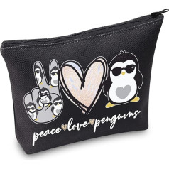 WZMPA Пингвин Косметическая сумка Пингвин Любитель Подарок Мир Любовь Пингвин Макияж Молния Сумка для Любителей Животных Мир Пингвинов, Мир 