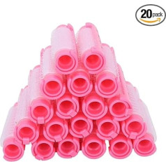 Набор из 20 маленьких бигуди для волос Self Grip Salon Hairdresser Curlers Salon Hairdressing Tail Comb Hairdressing Curler Tools for Women (Pink)