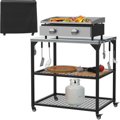 Крышка из нержавеющей стали для Ooni, Blackstone Griddle, Ninja Wood Fire с тремя отделениями, передвижной стол для приготовления пищи, передвижная печь для 