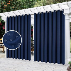 2 Pack Крытый Открытый Патио Занавески 11x120 Дюймов Искусственный Льняной Водонепроницаемый Солнце Блокировки Ржавчины Кольцо Топ Конфиденци
