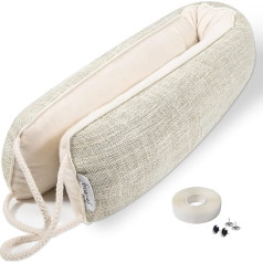 fowong Heavy Door Draught Excluder, 87 x 10 cm, Door Draft Stopper, Noise Blocker, Under Door, Energy Efficient Door Insulation Door Draught Excluder, Weatherproof Strip with Velcro