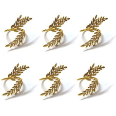 Набор из 6 колец для салфеток из листьев пшеницы золотые кольца для салфеток осенние пряжки для праздничного обеденного стола на День благ