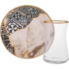 Чайный набор Karaca Aris из 12 предметов на 6 персон - изысканный фарфоровый сервиз для стильного чаепития