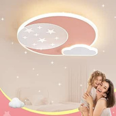 Потолочный светильник LED Розовая звезда Луна Потолочный светильник Dimmable с пультом дистанционного управления Ночной свет Функция Детская 