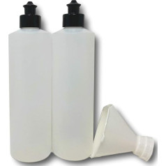 Earth's Essentials 2 x черные 16 унций (473 мл) бутылки из HDPE с крышками-дозаторами идеально подходят для лосьонов, шампуней, кондиционеров и массажных м