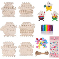 HBell Пасха деревянные ремесла деревянные украшения комплекты, Пасха деревянные ремесла DIY кролик цыпленок яйцо висит набор для детей Пасха 