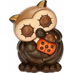 THUN, Lucky Owl Money Box Ceramic Hand Painted Gift 9 x 8.6 x 11.7cm