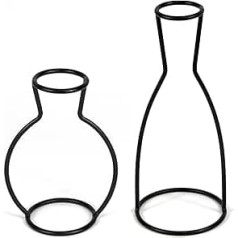 Силуэтная ваза черного цвета для пампасной травы комплект из 2 - Вазы для цветов с черными контурами - Подходит как подставка для могильных 