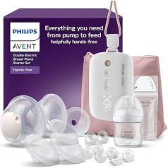Philips Avent Hands-Free Breast Pump Starter Kit, мотор больничного класса отражает ритм питья ребенка, до 85 сцеживаний в минуту, модель SCD553/11