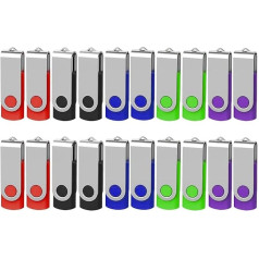 USB-флешки 8 ГБ в упаковке из 20 разноцветных ручек AreTop Memory Stick USB 2.0 с вращающимся на 360° металлическим корпусом и ремешками для хранения данных