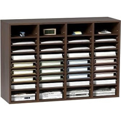 VEVOR Letter Tray 36 Compartments MDF Document Tray Vintage Brown 997 x 305 x 680 mm Storage Compartments Desktop File Holder Document Storage Document Holder for Home, Office, Class etc.